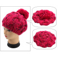 Роскошная Vintage Hand Knit Beret Hat с POM POM